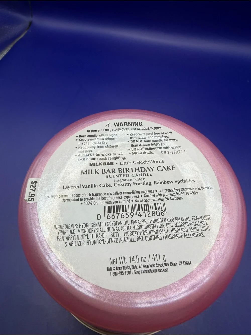 Bath & Body Works Milk Bar Birthday Cake Candle